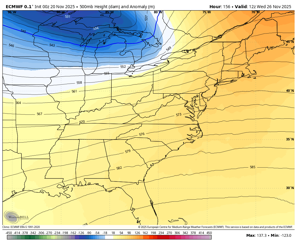 November 20 weather forecast jet stream Thanksgiving Cold