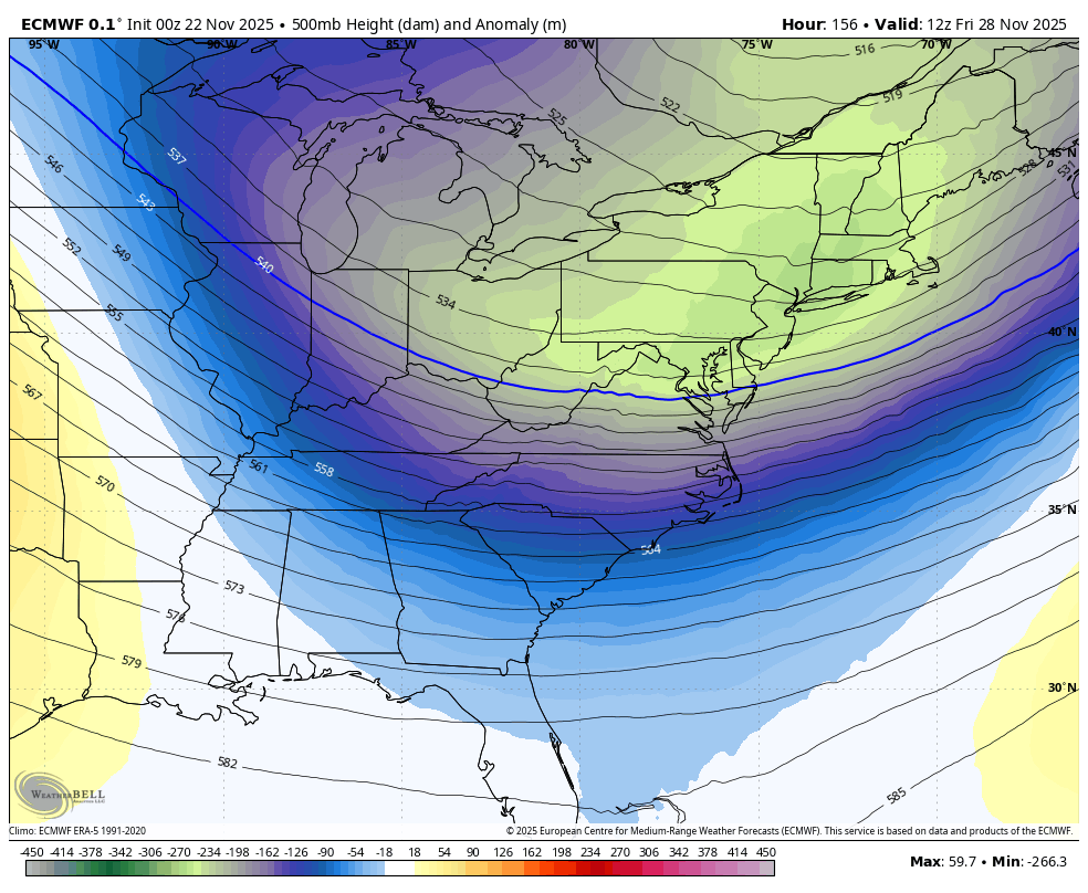 November 22 weather jet stream cold Thanksgiving 