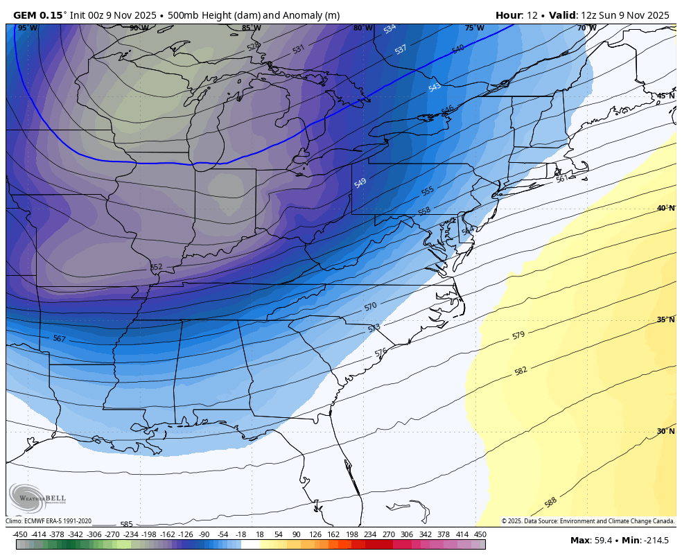 November 9 weather forecast jet stream arctic air to Tuesday
