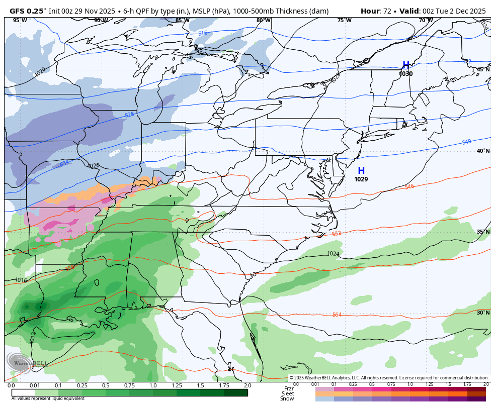 November 29 weather storm forecast GFS Model