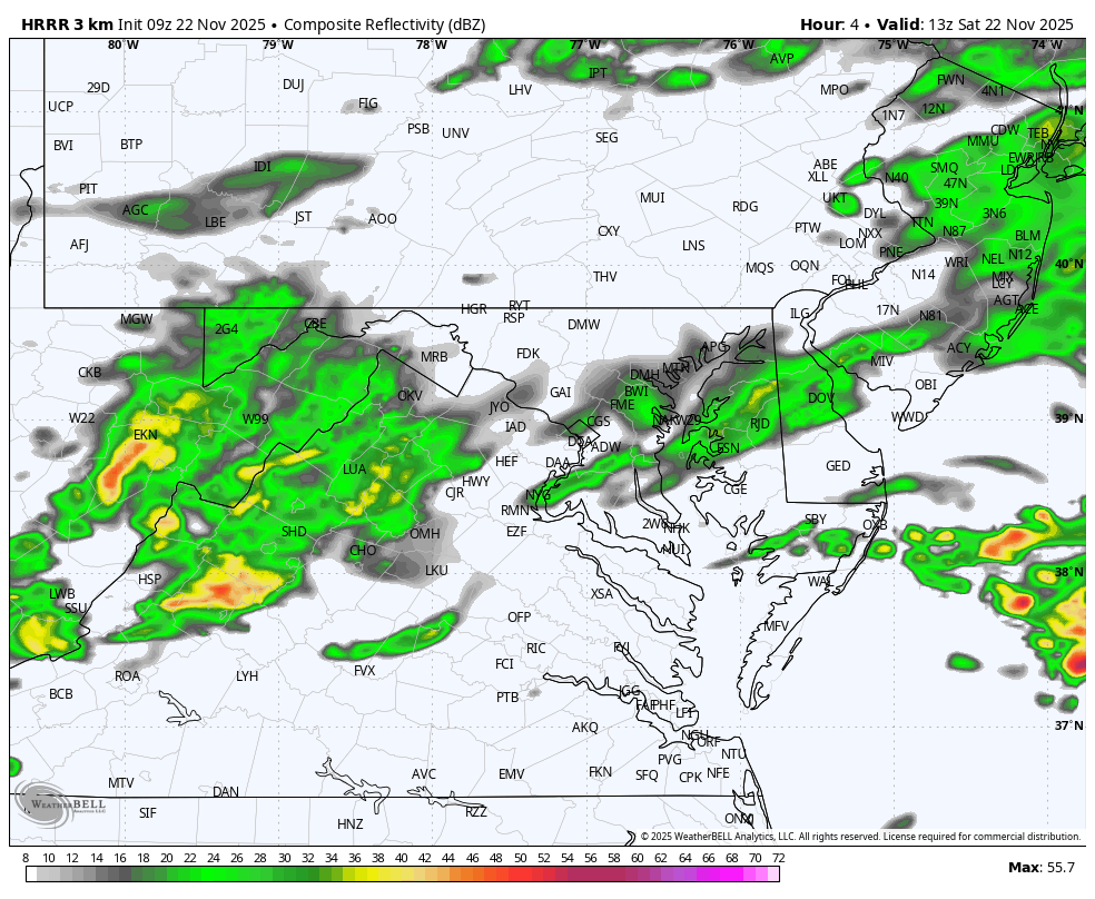 November 22 weather rain radar Saturday