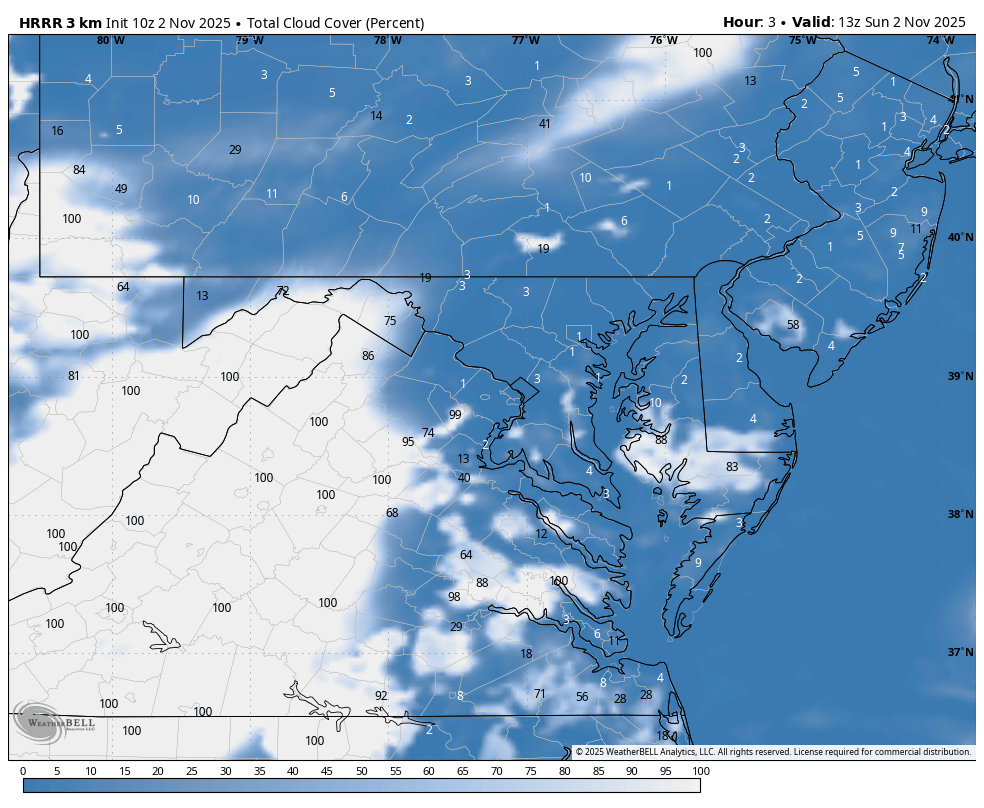 November 2 weather forecast clouds Sunday