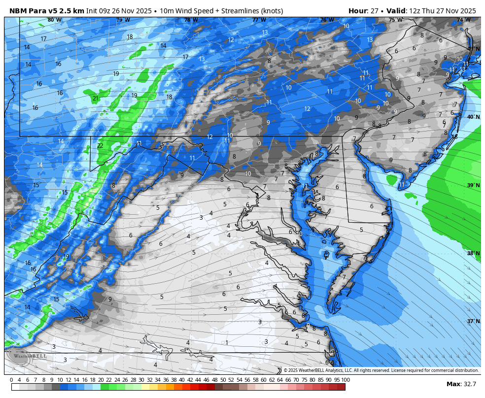 November 26 weather wind forecast Thanksgiving Thursday
