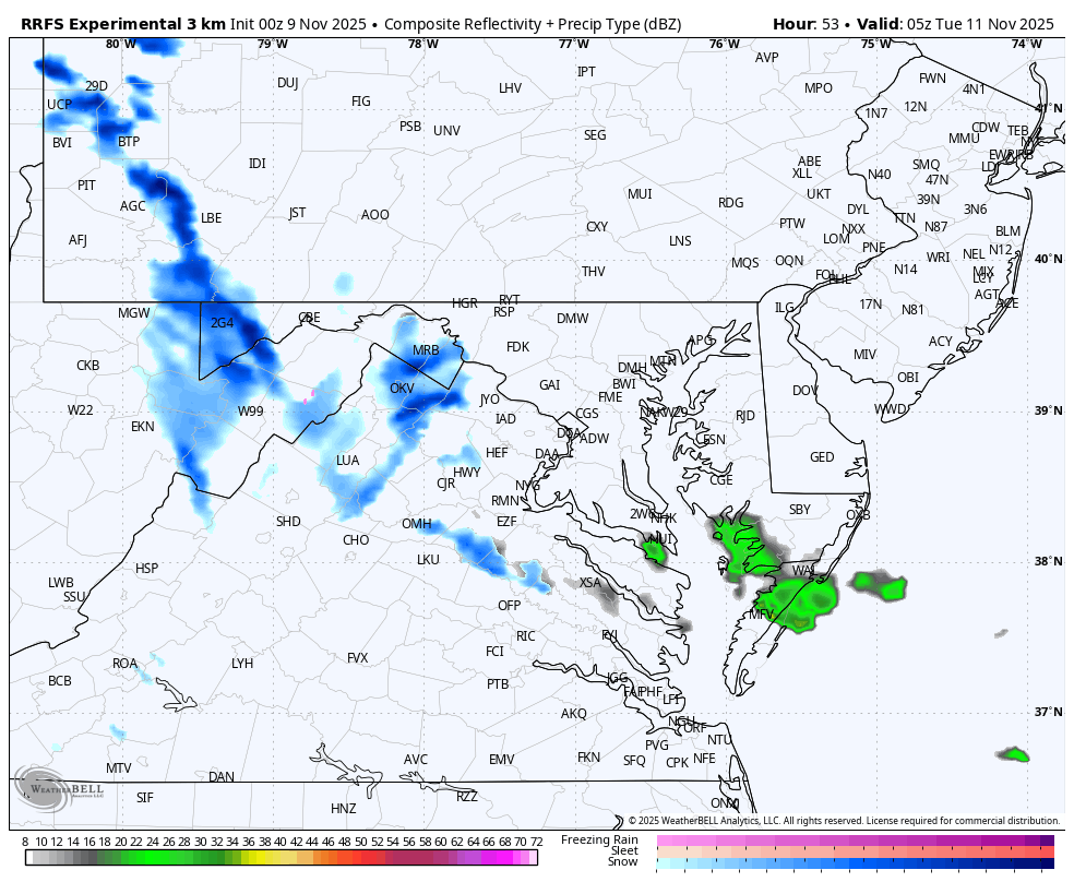 November 10 weather snow radar Tuesday
