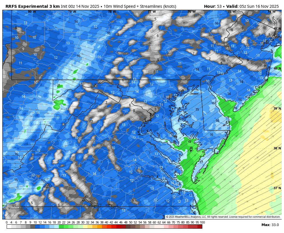 November 14 weather wind forecast animation Sunday