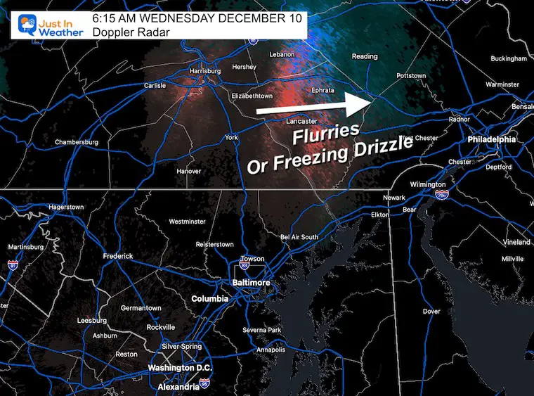 December 10 weather radar Wednesday morning