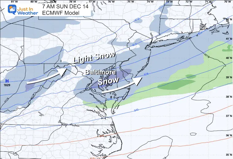 December 10 weather snow Sunday