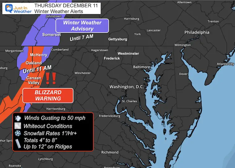 December 11 weather winter weather alerts blizzard