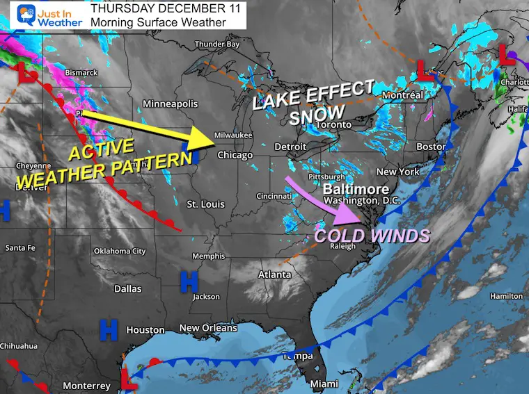 December 11 weather map Thursday Morning