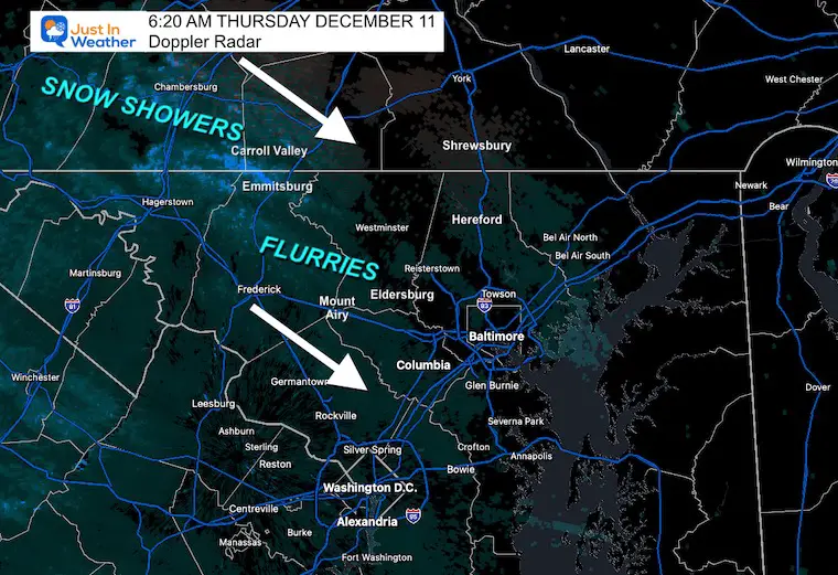December 11 weather snow radar Thursday morning