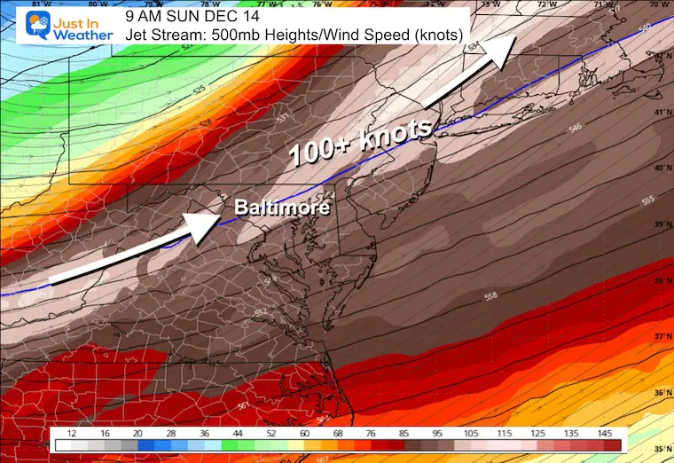 December 12 weather jet stream 9 AM Sunday