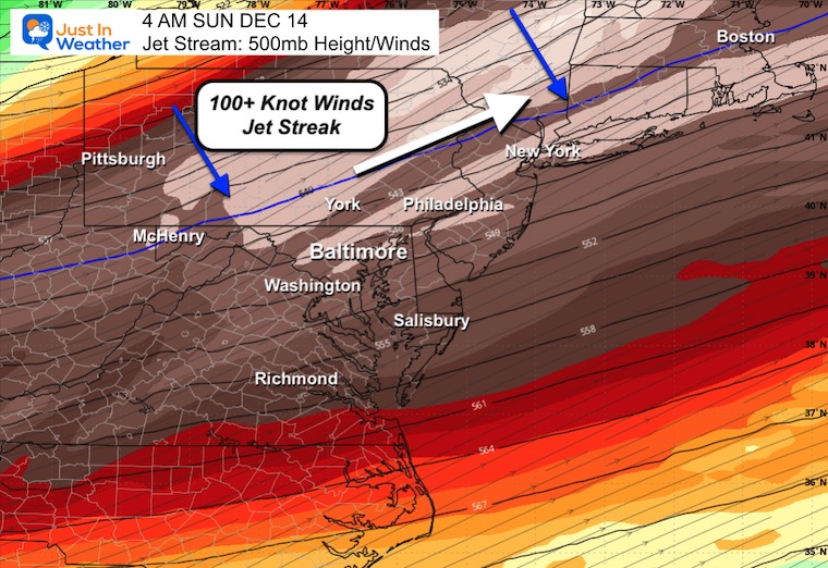 December 12 weather storm jet steam forecast Sunday 4 AM