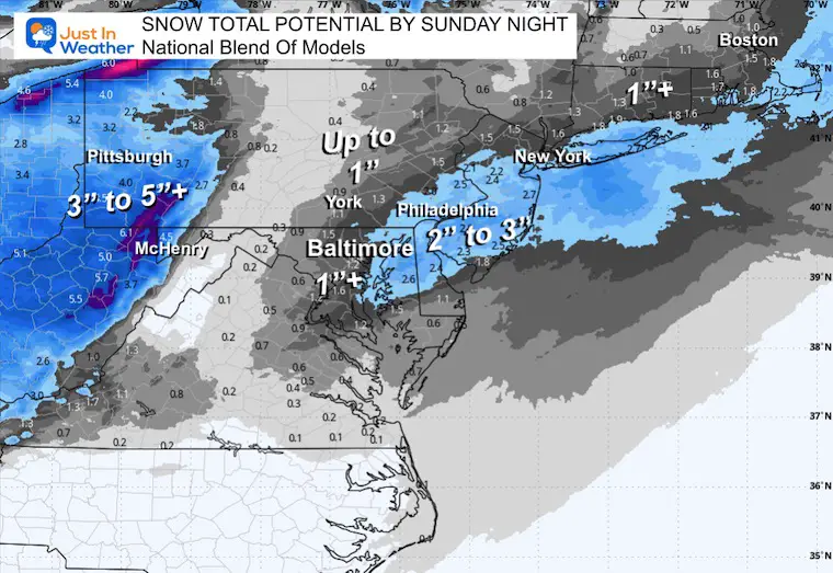 December 12 weather snow forecast Total National Blend of Models