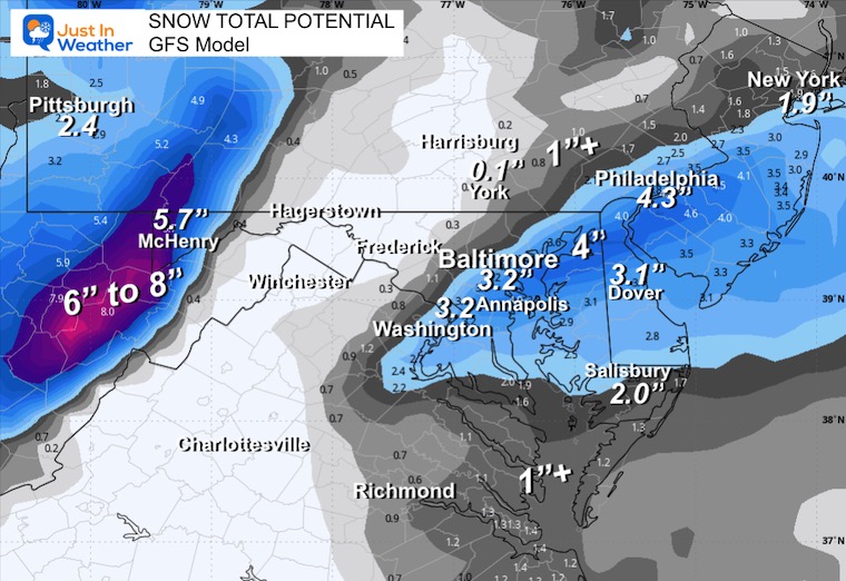 December 12 weather snow forecast Sunday Canadian GFS Model