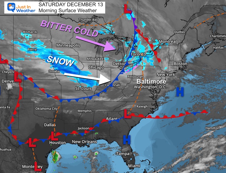 December 13 weather snow Saturday morning