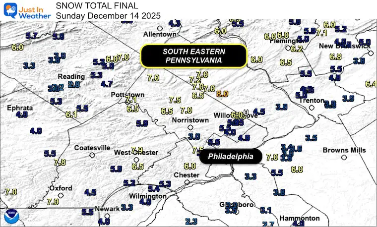 December 14 weather snow spotter report Western Maryland