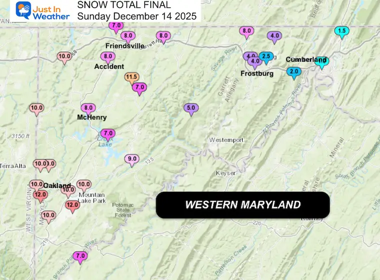 December 14 weather snow spotter report Southeastern Pennsylvania