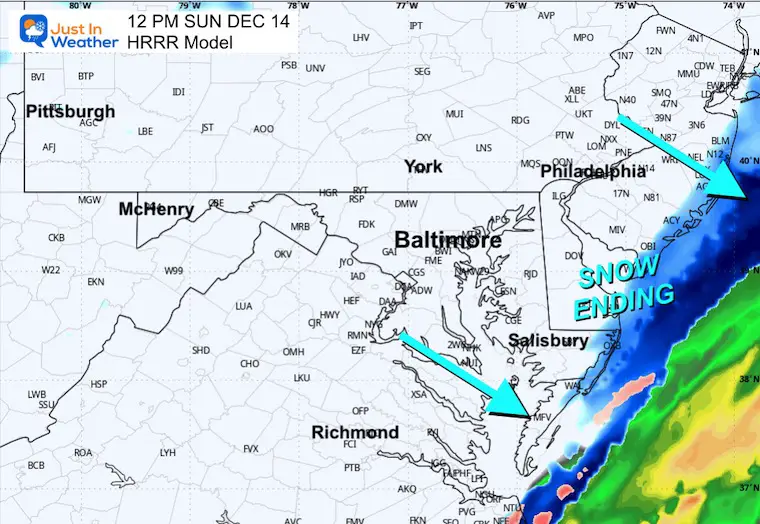 December 14 weather snow radar forecast noon