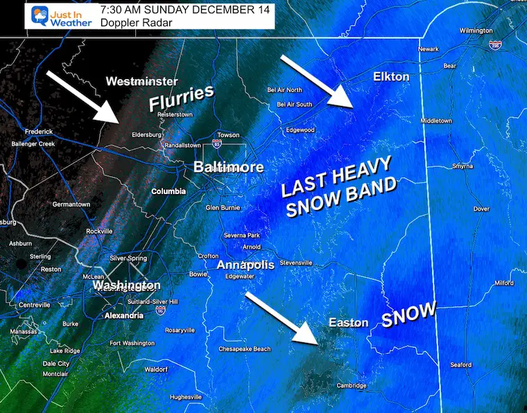 December 14 weather snow radar Sunday Morning