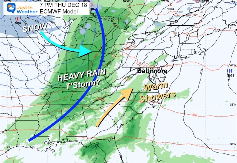 December 15 weather storm forecast Thursday night