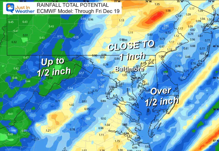 December 17 weather rain total potential Friday 