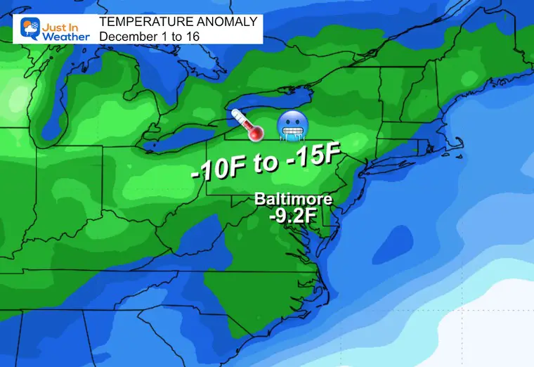 December 17 weather temperature deficit 