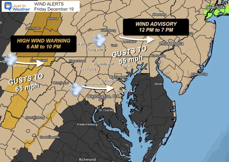 December 18 weather Wind Advisory Warning
