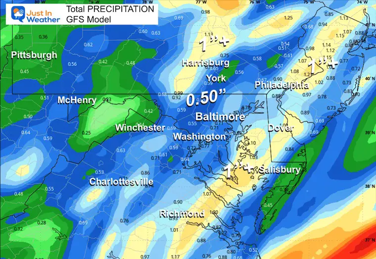 December 18 weather forecast rain total GFS Model