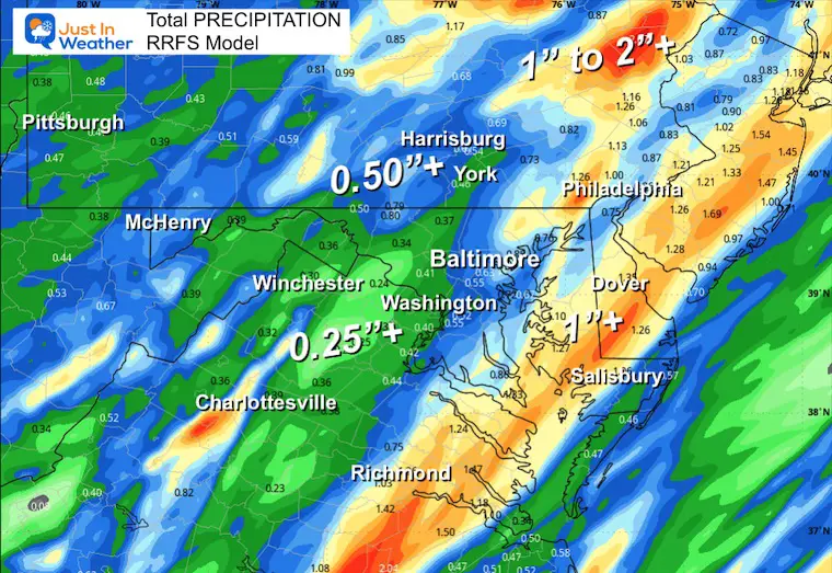 December 18 weather forecast rain total RRFS Model
