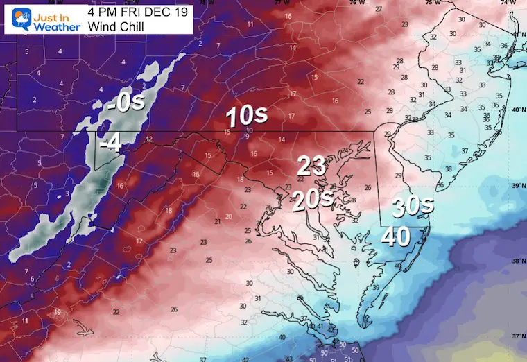 December 18 weather Friday afternoon wind chill