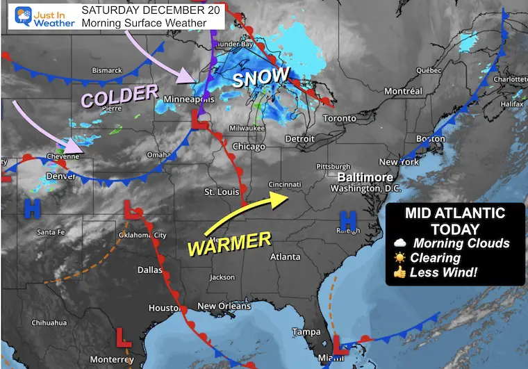 December 20 weather storm map Saturday morning