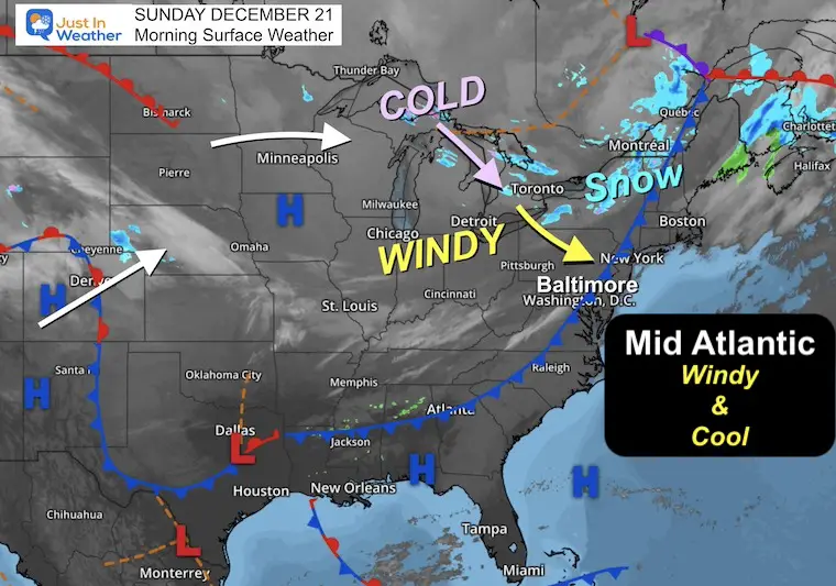December 21 weather Sunday morning