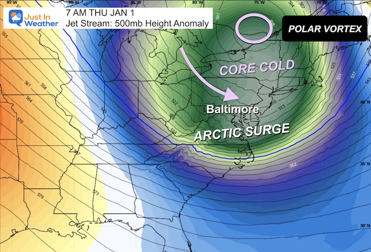 December 23 weather jet stream New Years Day