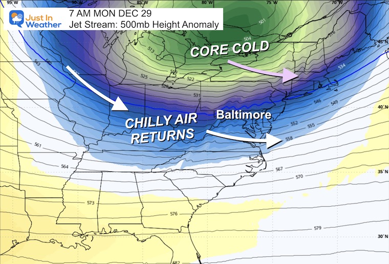 December 23 weather jet stream Monday