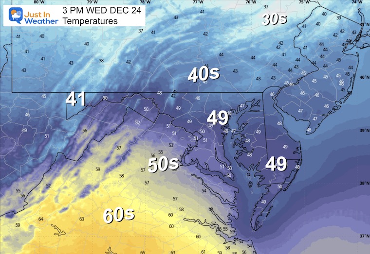 December 23 weather temperatures Wednesday afternoon