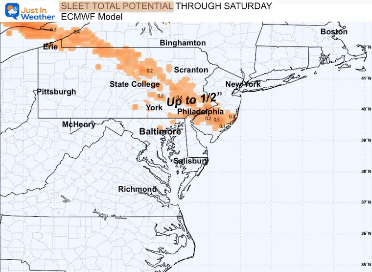 December 24 weather sleet total