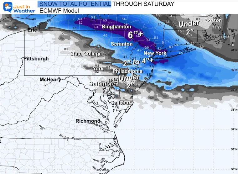 December 24 weather snow total