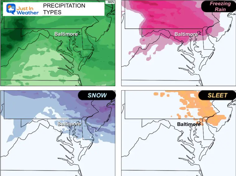 December 24 weather forecast storm snow sleet freezing rain