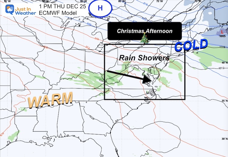 December 23 weather rain Christmas Day
