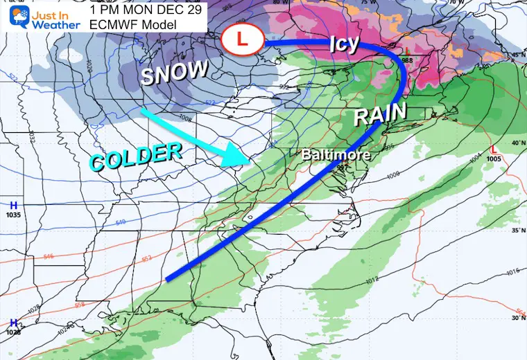 December 26 weather storm forecast Monday