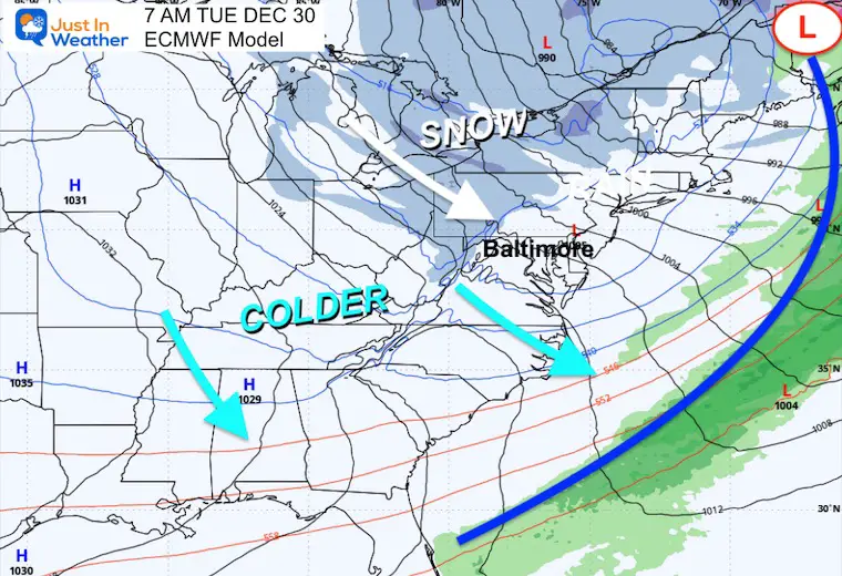 December 26 weather storm forecast Tuesday