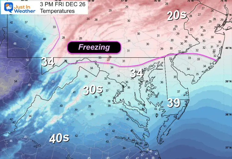 December 26 weather storm temperatures 3 Pm=M afternoon
