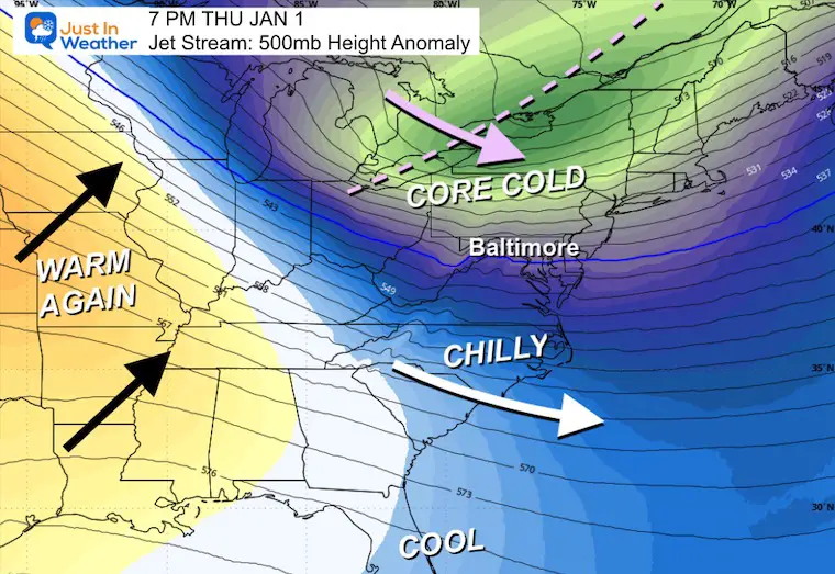 December 27 weather jet stream Thursday New Year