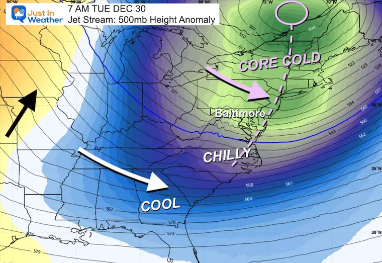 December 27 weather jet stream Tuesday