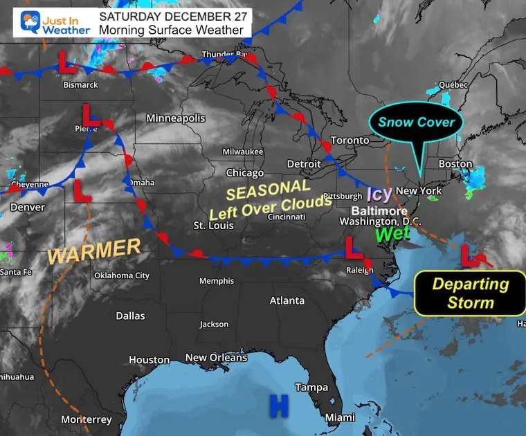 December 27 weather storm map Saturday morning