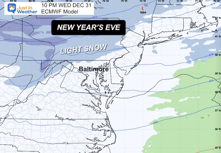 December 29 weather snow New Years Eve