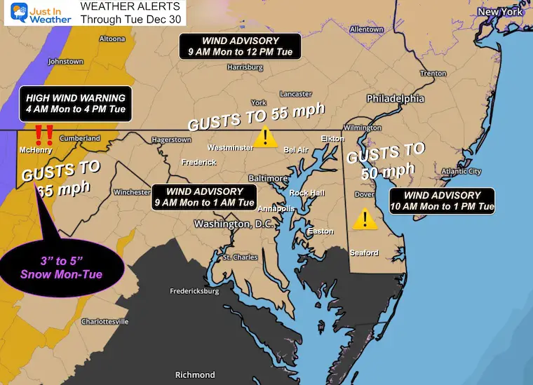 December 29 Wind Advisory Warning