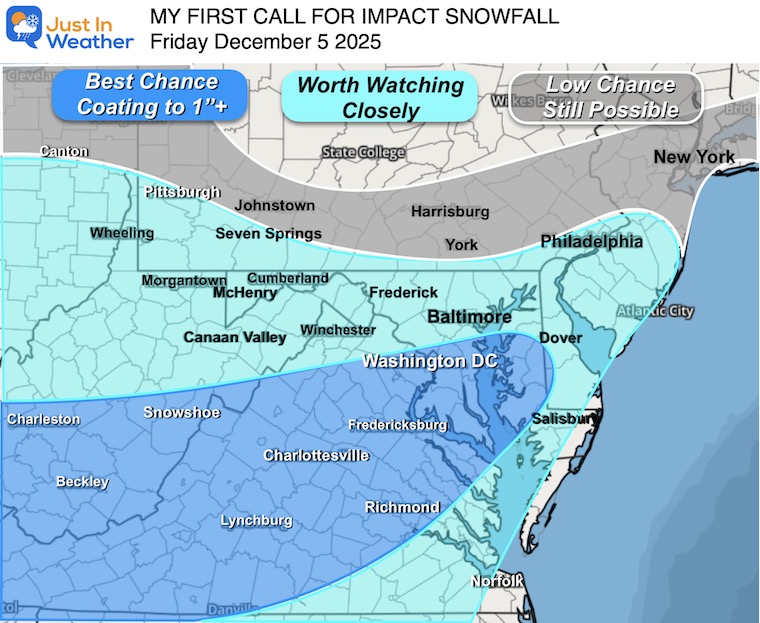 December 3 snow first Call Friday