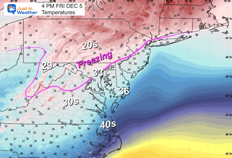 December 3 weather storm forecast snow Friday afternoon temperatures