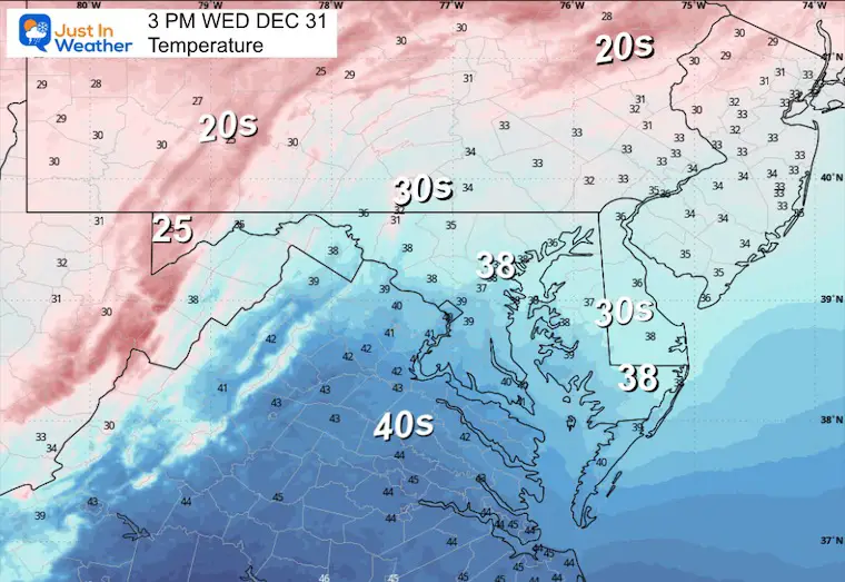 December 30 weather wind chill Wednesday afternoon